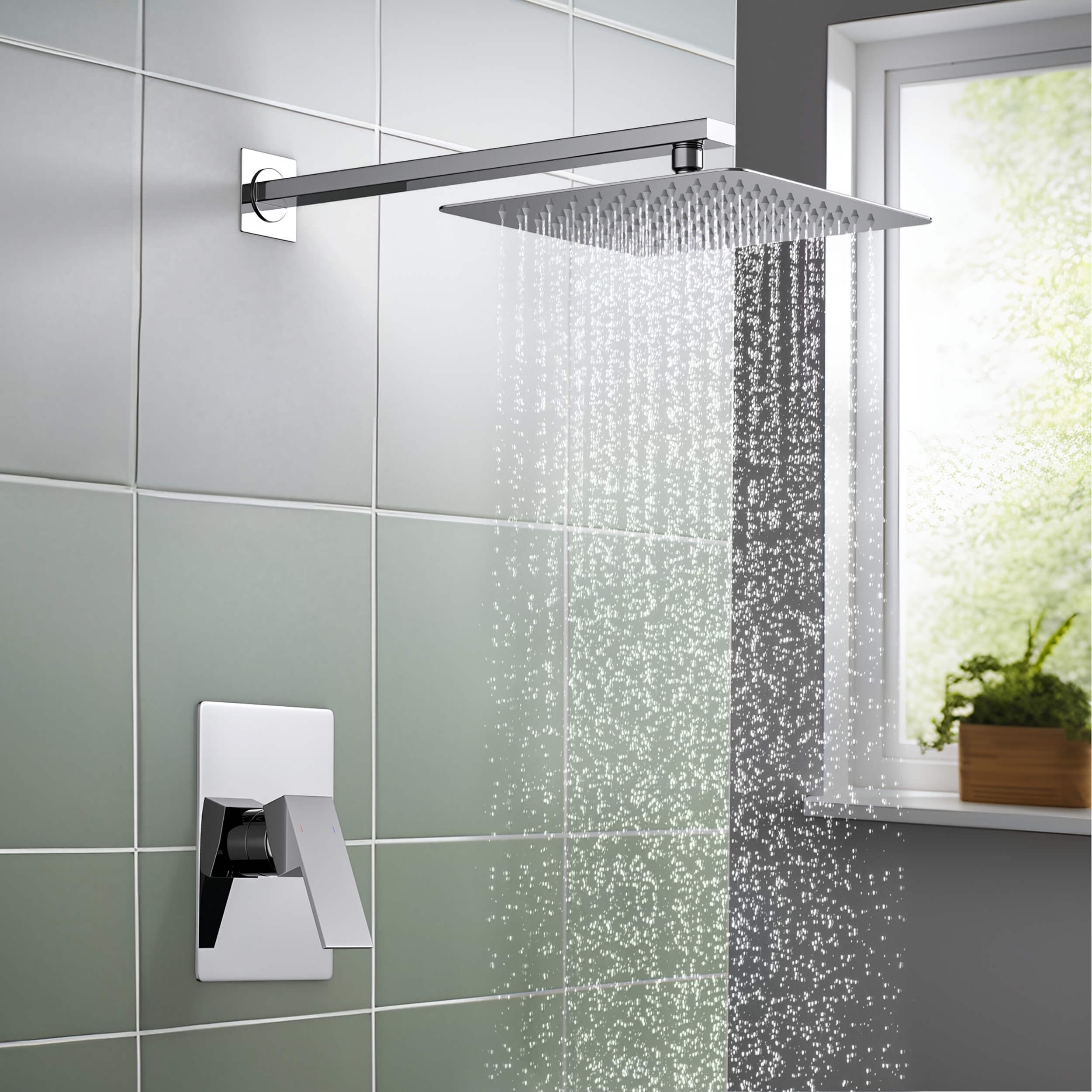 Quadra Pressure Balanced Single Function Wall Mount Shower System with Rough-In Valve - CSF-4011  - Shop at Home Craft Studio - 11