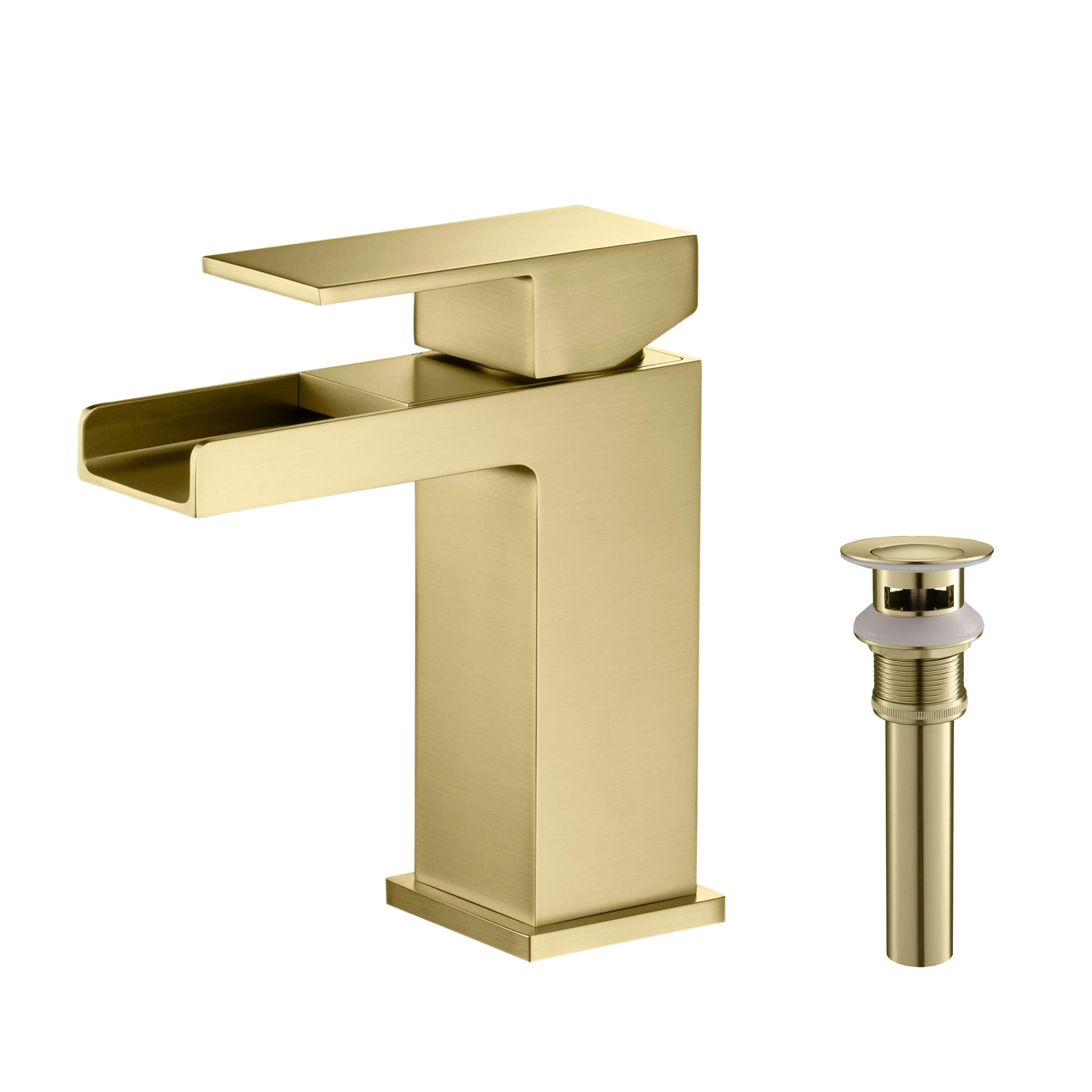 Quadra Waterfall Single Handle Bathroom Vanity Sink Faucet with Pop Up Drain - CBF-1004  - Shop at Home Craft Studio - 1