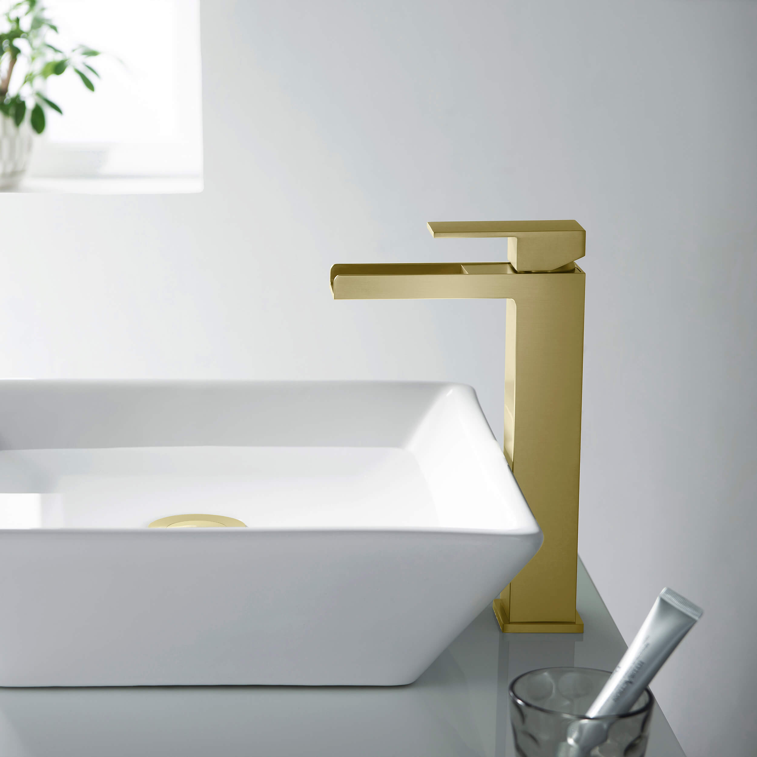 Quadra Waterfall Single Handle Bathroom Vessel Sink Faucet with Pop Up Drain - CBF-1005  - Shop at Home Craft Studio - 4