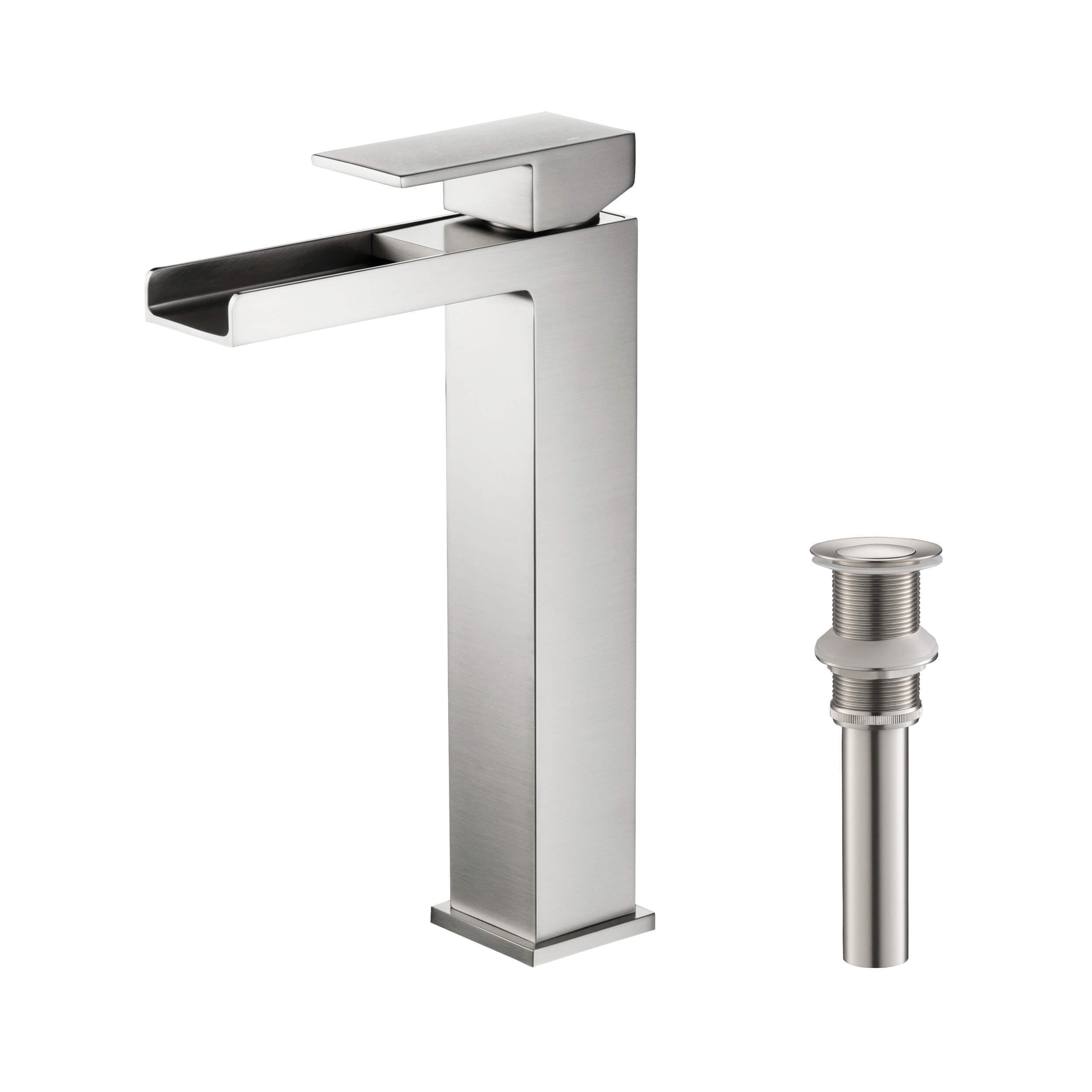 Quadra Waterfall Single Handle Bathroom Vessel Sink Faucet with Pop Up Drain - CBF-1005  - Shop at Home Craft Studio - 6