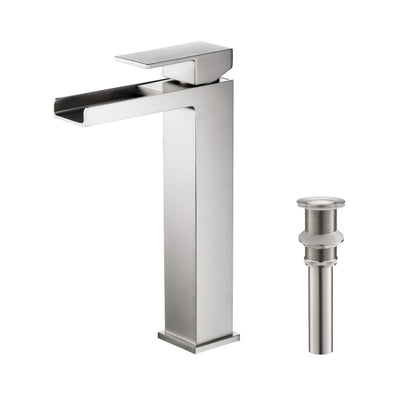 Quadra Waterfall Single Handle Bathroom Vessel Sink Faucet with Pop Up Drain - CBF-1005  - Shop at Home Craft Studio - 6