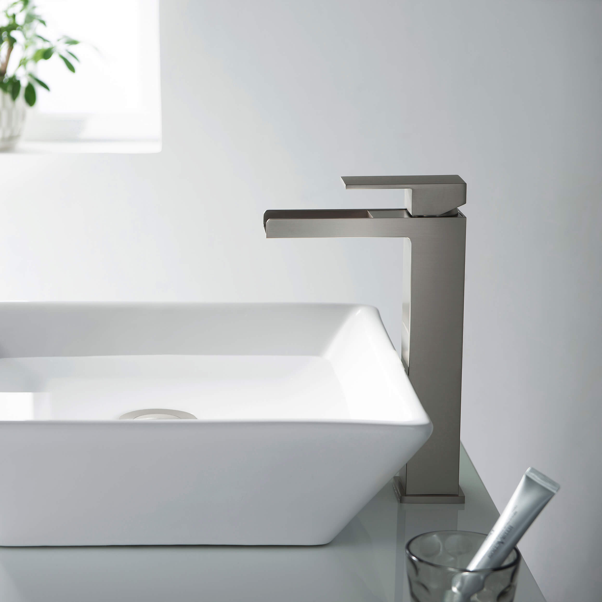 Quadra Waterfall Single Handle Bathroom Vessel Sink Faucet with Pop Up Drain - CBF-1005  - Shop at Home Craft Studio - 9