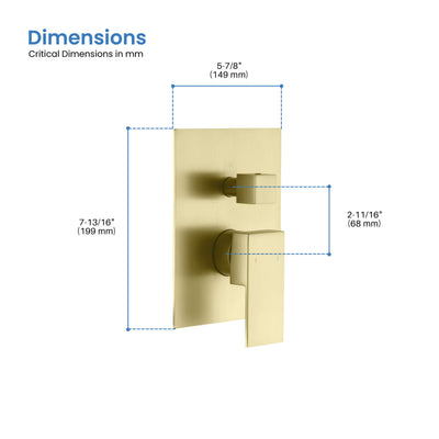Quadro 3 Function Rough-in Valve Trim Plate - SVT2-3  - Shop at Home Craft Studio - 4