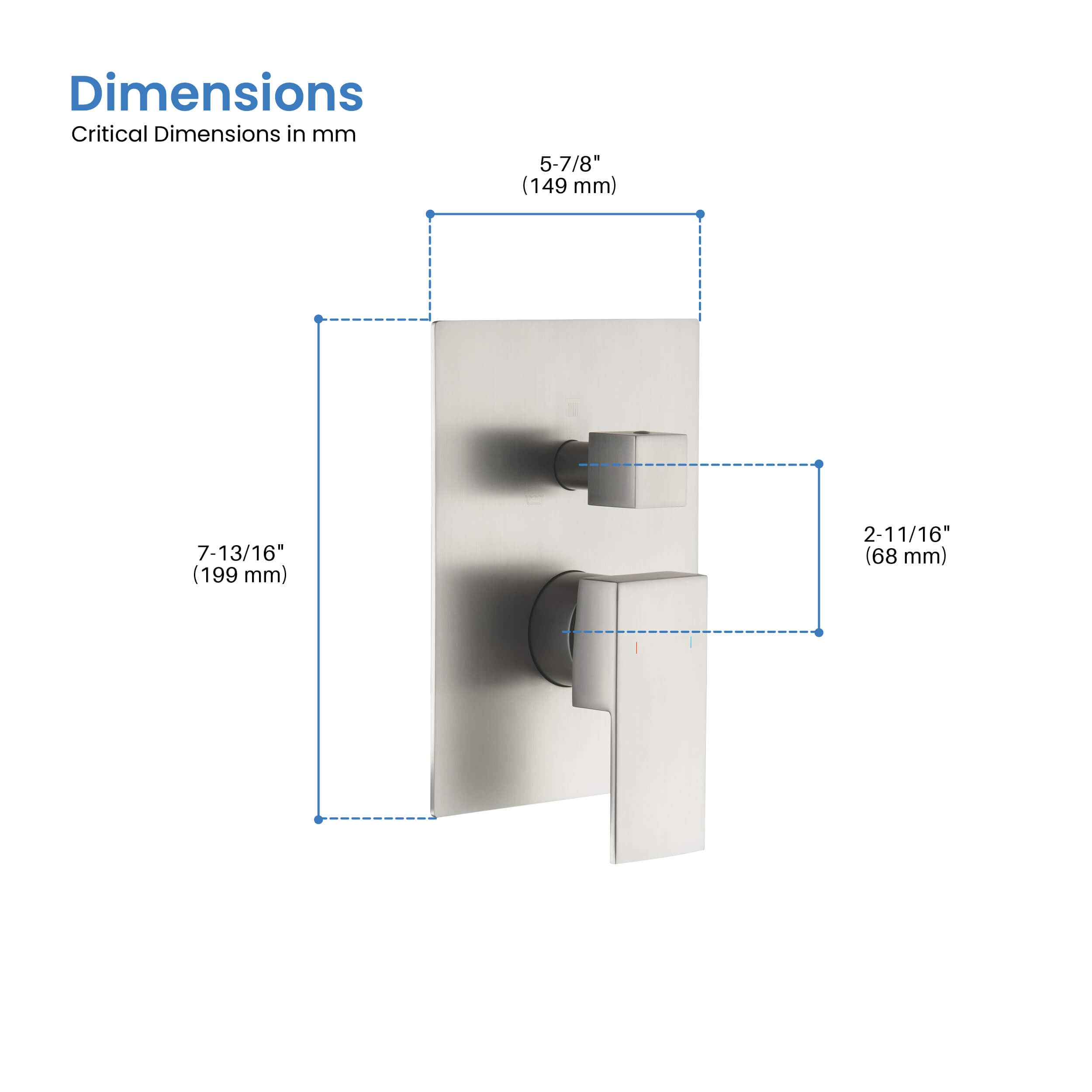 Quadro 3 Function Rough-in Valve Trim Plate - SVT2-3  - Shop at Home Craft Studio - 8
