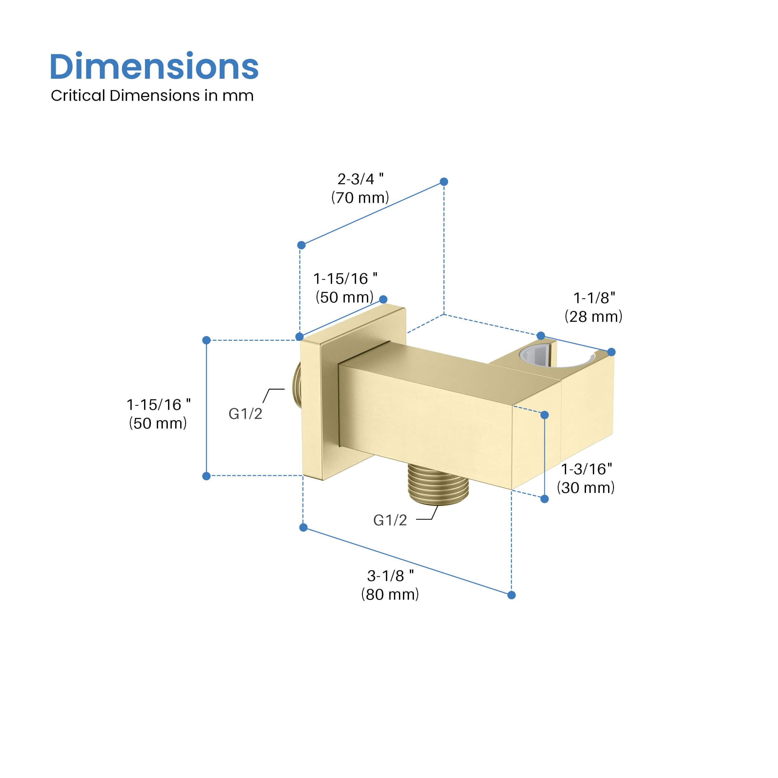Quadro Wall Mounted Angle Adjustable Handheld Shower Holder - HSH101  - Shop at Home Craft Studio - 2