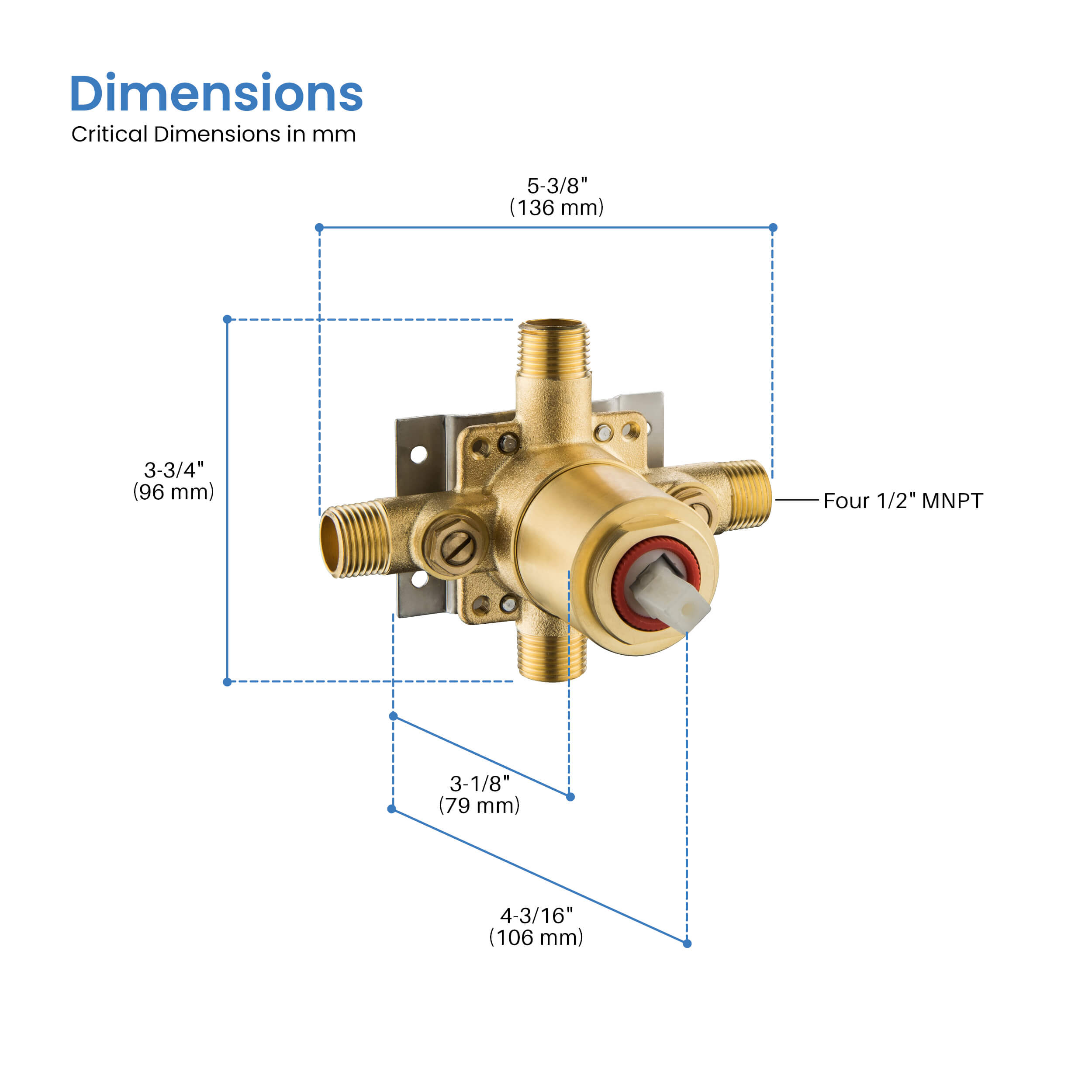 Single Function Pressure Balance Shower System Rough-in Valve with Cartridge - SV1-1  - Shop at Home Craft Studio - 4