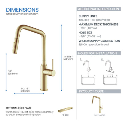 Tampa Single Handle Pull Down Kitchen Sink Faucet - CKF-2007  - Shop at Home Craft Studio - 13