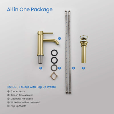 Value Collection - Single Handle Bathroom Vanity Sink Faucet with Pop Up Drain - F201  - Shop at Home Craft Studio - 7