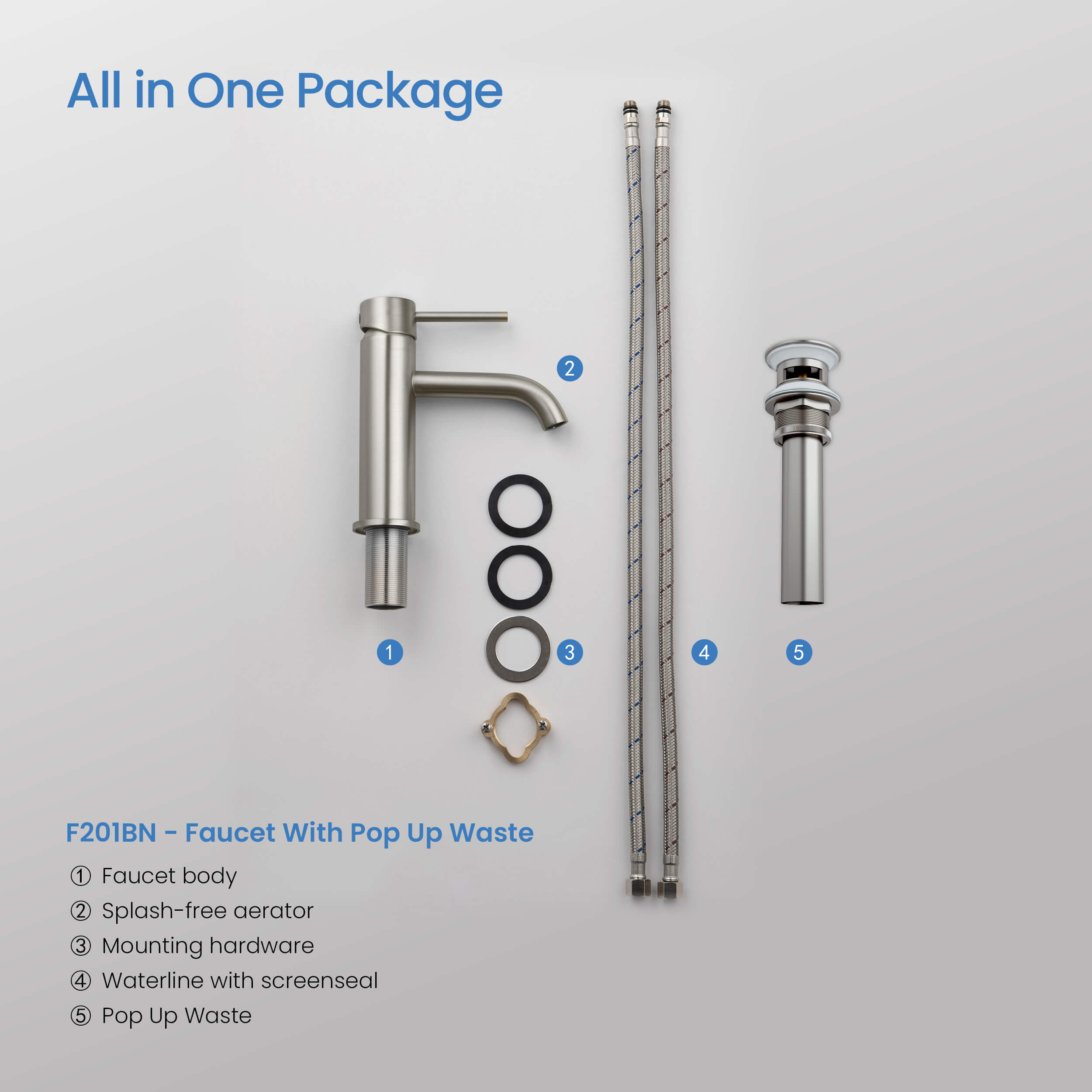 Value Collection - Single Handle Bathroom Vanity Sink Faucet with Pop Up Drain - F201  - Shop at Home Craft Studio - 15