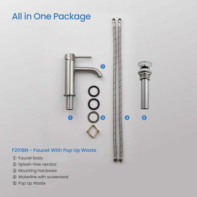 Value Collection - Single Handle Bathroom Vanity Sink Faucet with Pop Up Drain - F201  - Shop at Home Craft Studio - 15