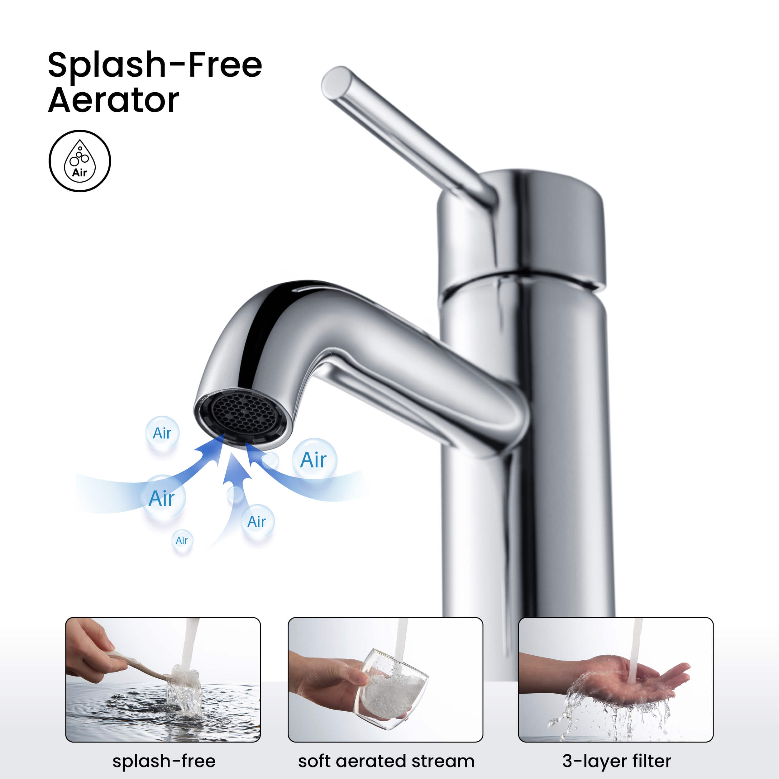 Value Collection - Single Handle Bathroom Vanity Sink Faucet with Pop Up Drain - F201  - Shop at Home Craft Studio - 21