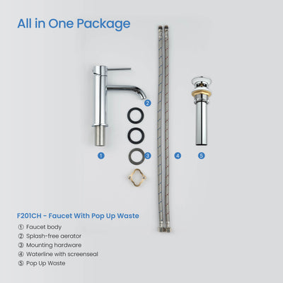 Value Collection - Single Handle Bathroom Vanity Sink Faucet with Pop Up Drain - F201  - Shop at Home Craft Studio - 23