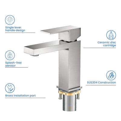 Value Collection - Single Handle Bathroom Vanity Sink Faucet with Pop Up Drain - F202  - Shop at Home Craft Studio - 12