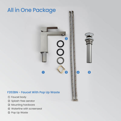 Value Collection - Single Handle Bathroom Vanity Sink Faucet with Pop Up Drain - F202  - Shop at Home Craft Studio - 16