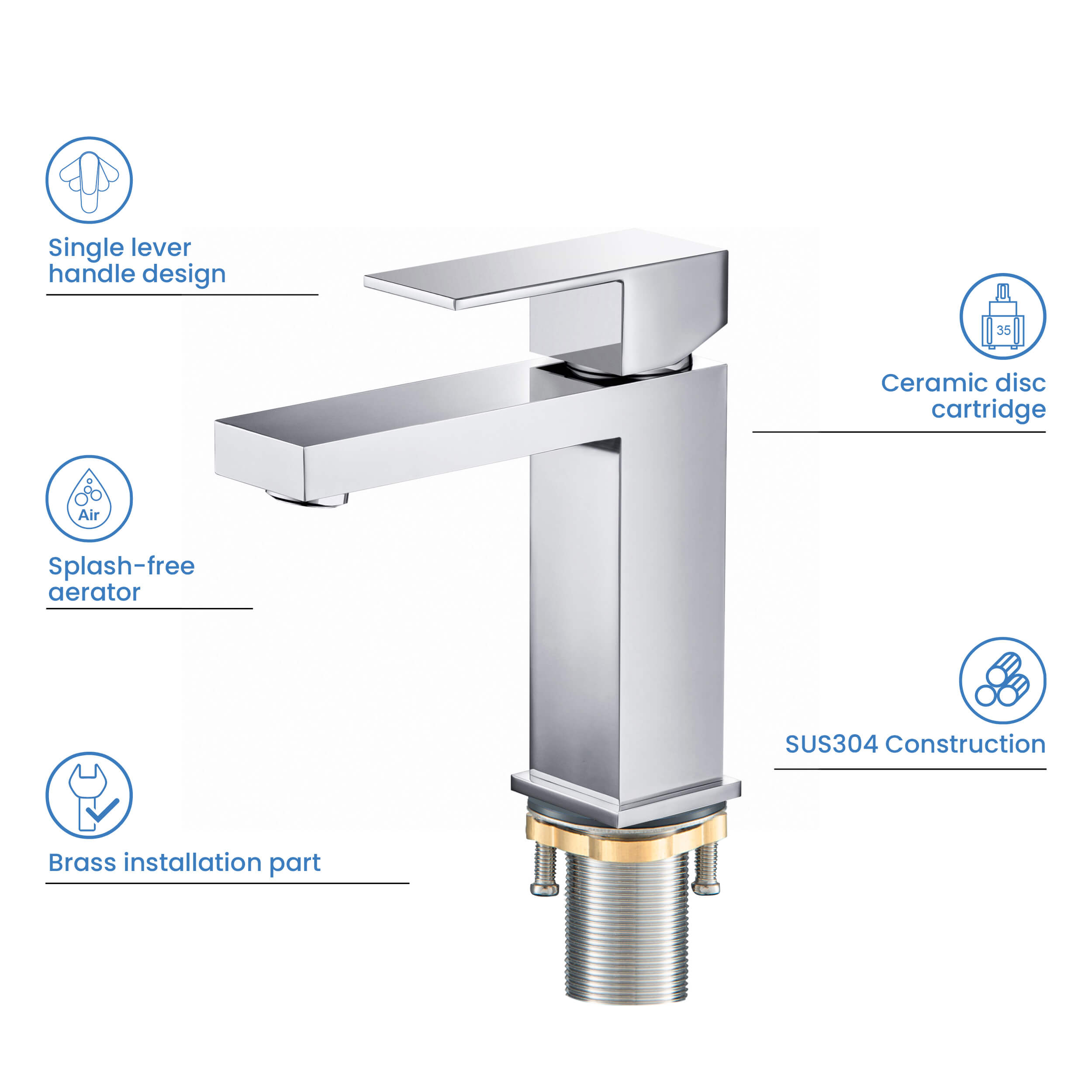 Value Collection - Single Handle Bathroom Vanity Sink Faucet with Pop Up Drain - F202  - Shop at Home Craft Studio - 20