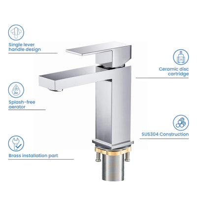 Value Collection - Single Handle Bathroom Vanity Sink Faucet with Pop Up Drain - F202  - Shop at Home Craft Studio - 20