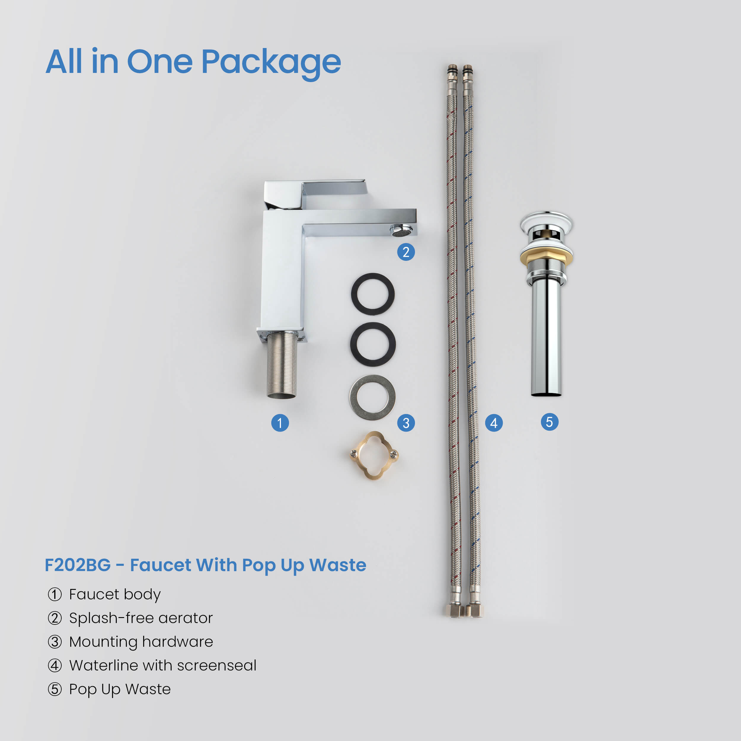 Value Collection - Single Handle Bathroom Vanity Sink Faucet with Pop Up Drain - F202  - Shop at Home Craft Studio - 24