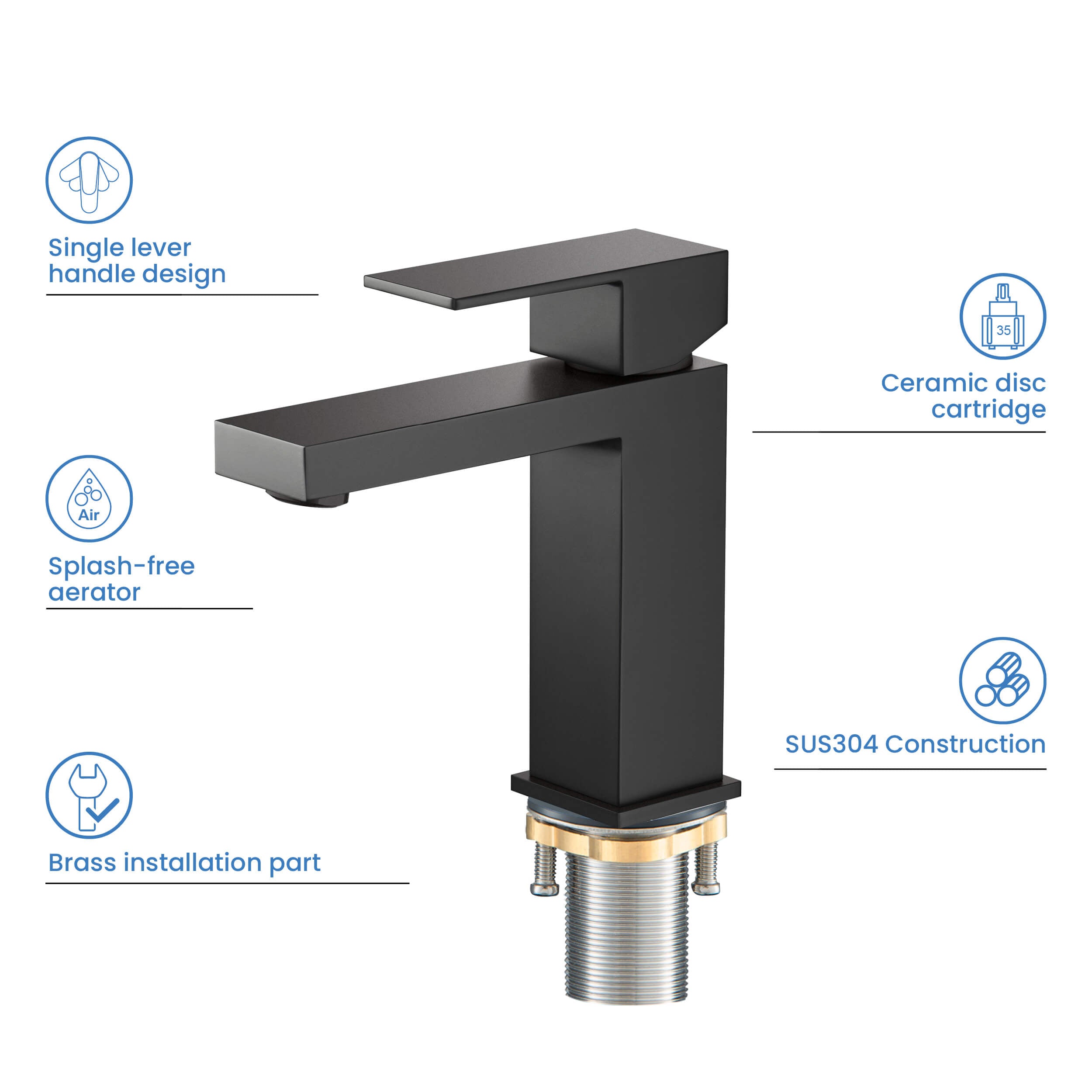 Value Collection - Single Handle Bathroom Vanity Sink Faucet with Pop Up Drain - F202  - Shop at Home Craft Studio - 28
