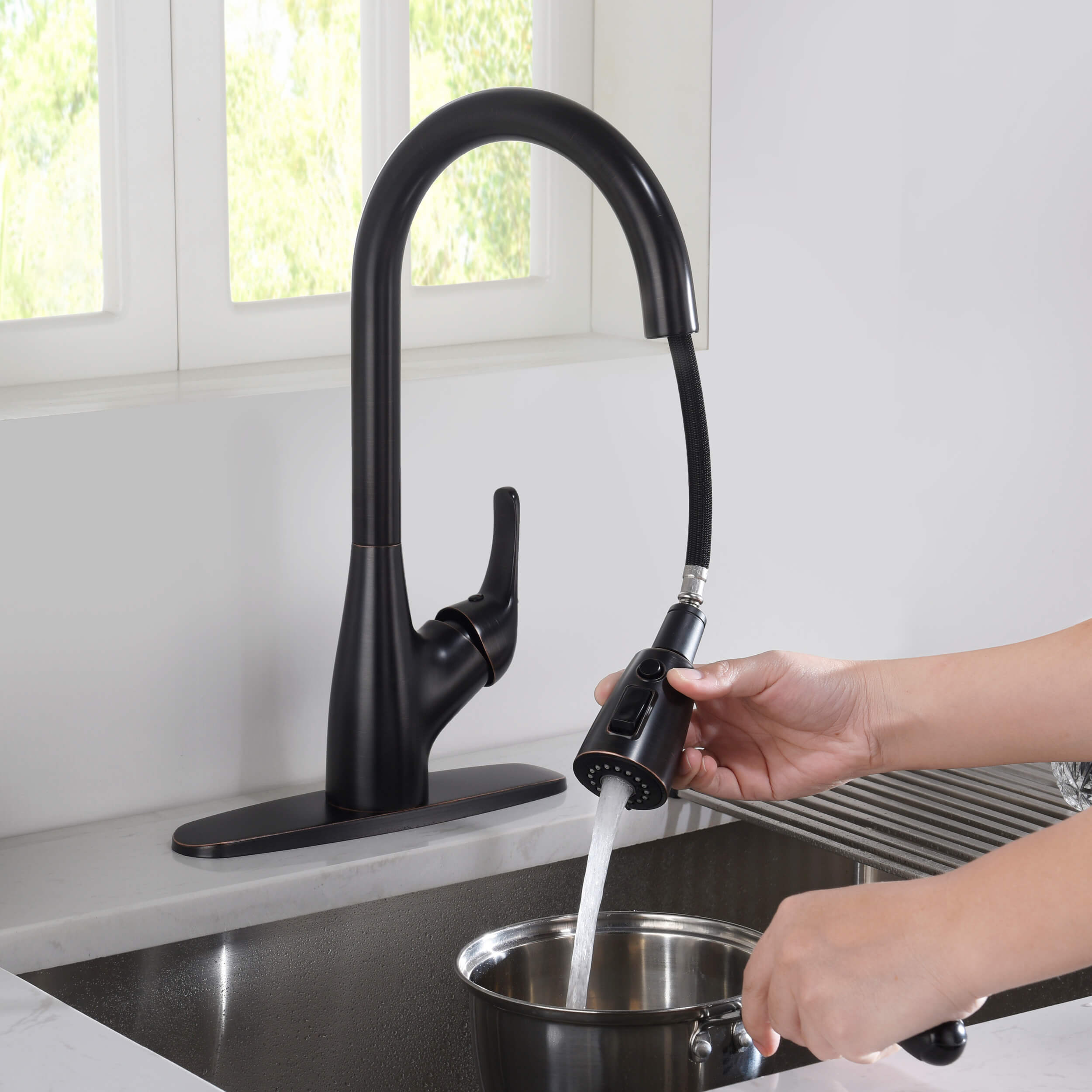 Value Collection - Single Handle Pull Down Kitchen Faucet - F101ORB  - Shop at Home Craft Studio - 5