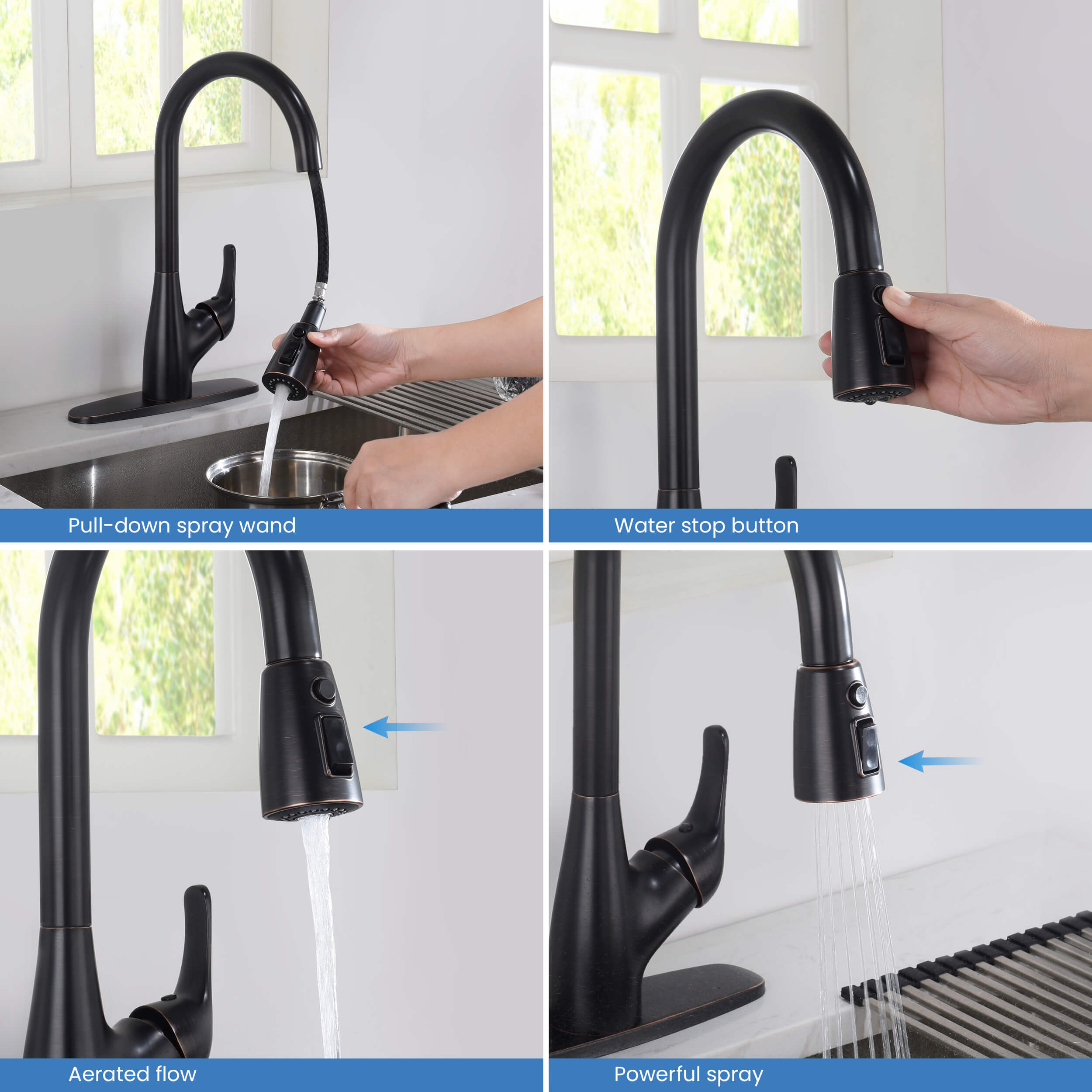 Value Collection - Single Handle Pull Down Kitchen Faucet - F101ORB  - Shop at Home Craft Studio - 6