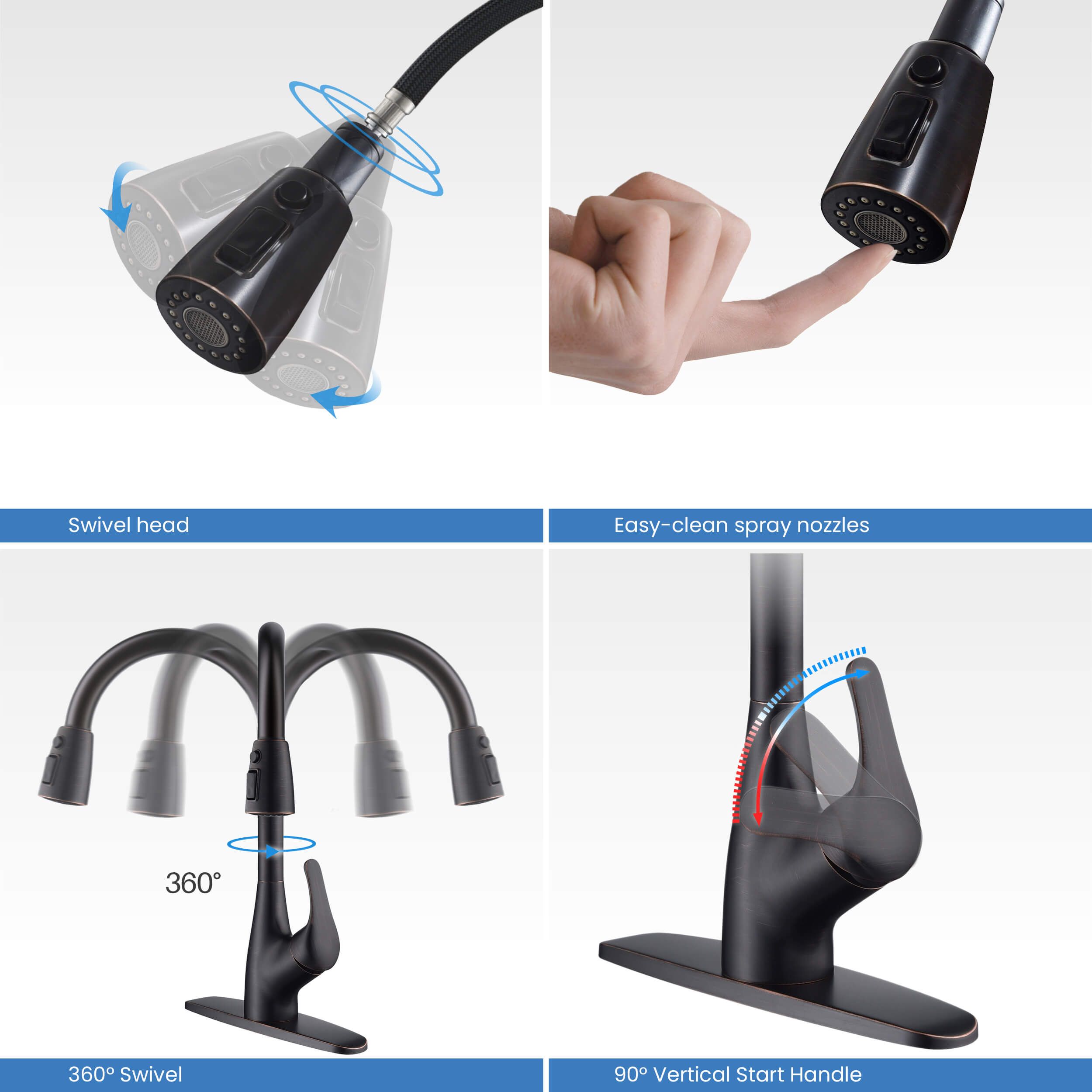 Value Collection - Single Handle Pull Down Kitchen Faucet - F101ORB  - Shop at Home Craft Studio - 7