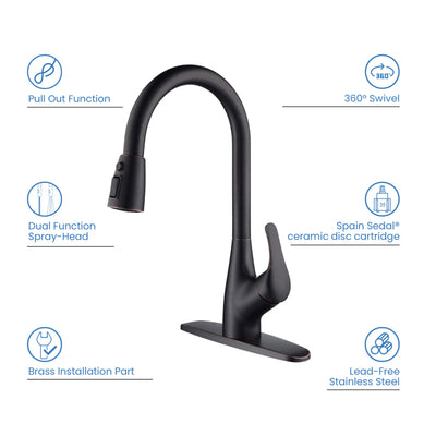 Value Collection - Single Handle Pull Down Kitchen Faucet - F101ORB  - Shop at Home Craft Studio - 8