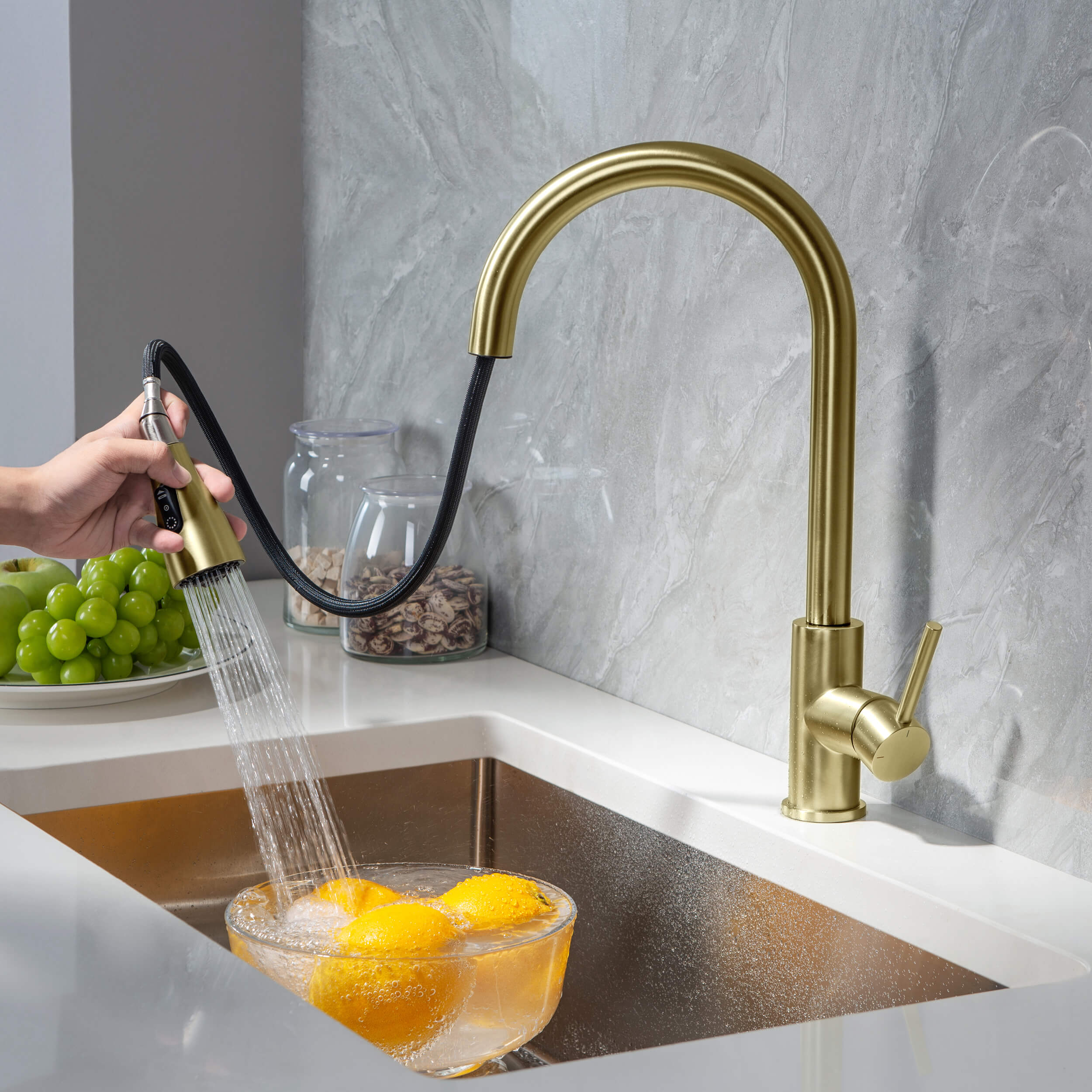 Value Collection - Single Handle Pull Down Kitchen Faucet - F102  - Shop at Home Craft Studio - 2