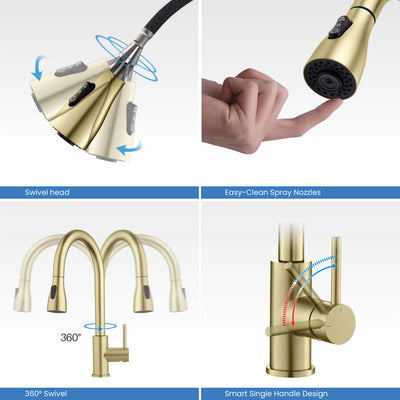 Value Collection - Single Handle Pull Down Kitchen Faucet - F102  - Shop at Home Craft Studio - 6