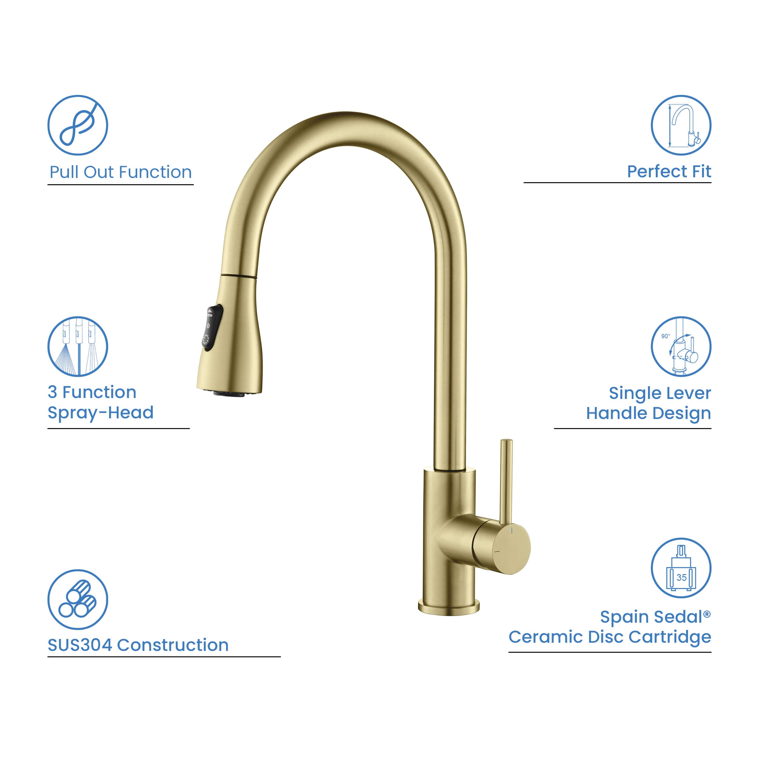Value Collection - Single Handle Pull Down Kitchen Faucet - F102  - Shop at Home Craft Studio - 7