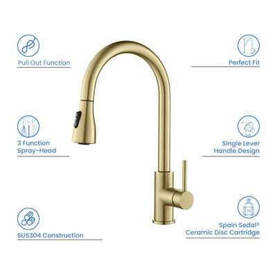 Value Collection - Single Handle Pull Down Kitchen Faucet - F102  - Shop at Home Craft Studio - 7