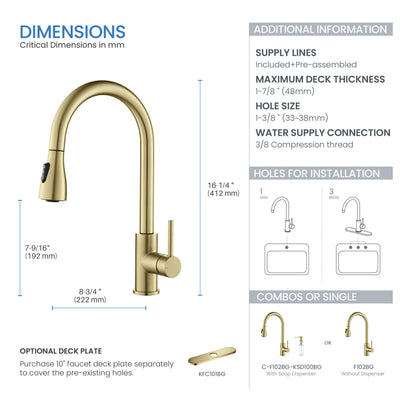 Value Collection - Single Handle Pull Down Kitchen Faucet - F102  - Shop at Home Craft Studio - 9