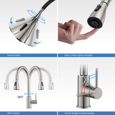 Value Collection - Single Handle Pull Down Kitchen Faucet - F102  - Shop at Home Craft Studio - 12