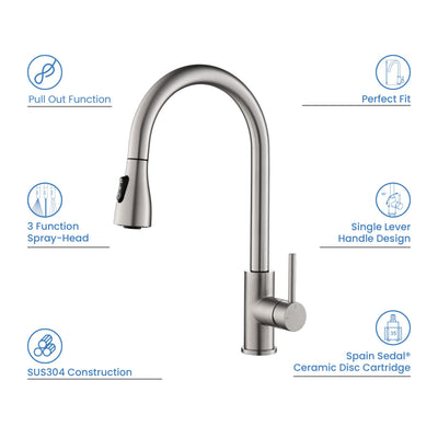 Value Collection - Single Handle Pull Down Kitchen Faucet - F102  - Shop at Home Craft Studio - 13