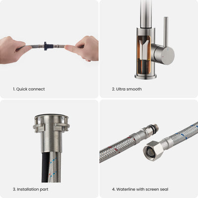 Value Collection - Single Handle Pull Down Kitchen Faucet - F102  - Shop at Home Craft Studio - 14