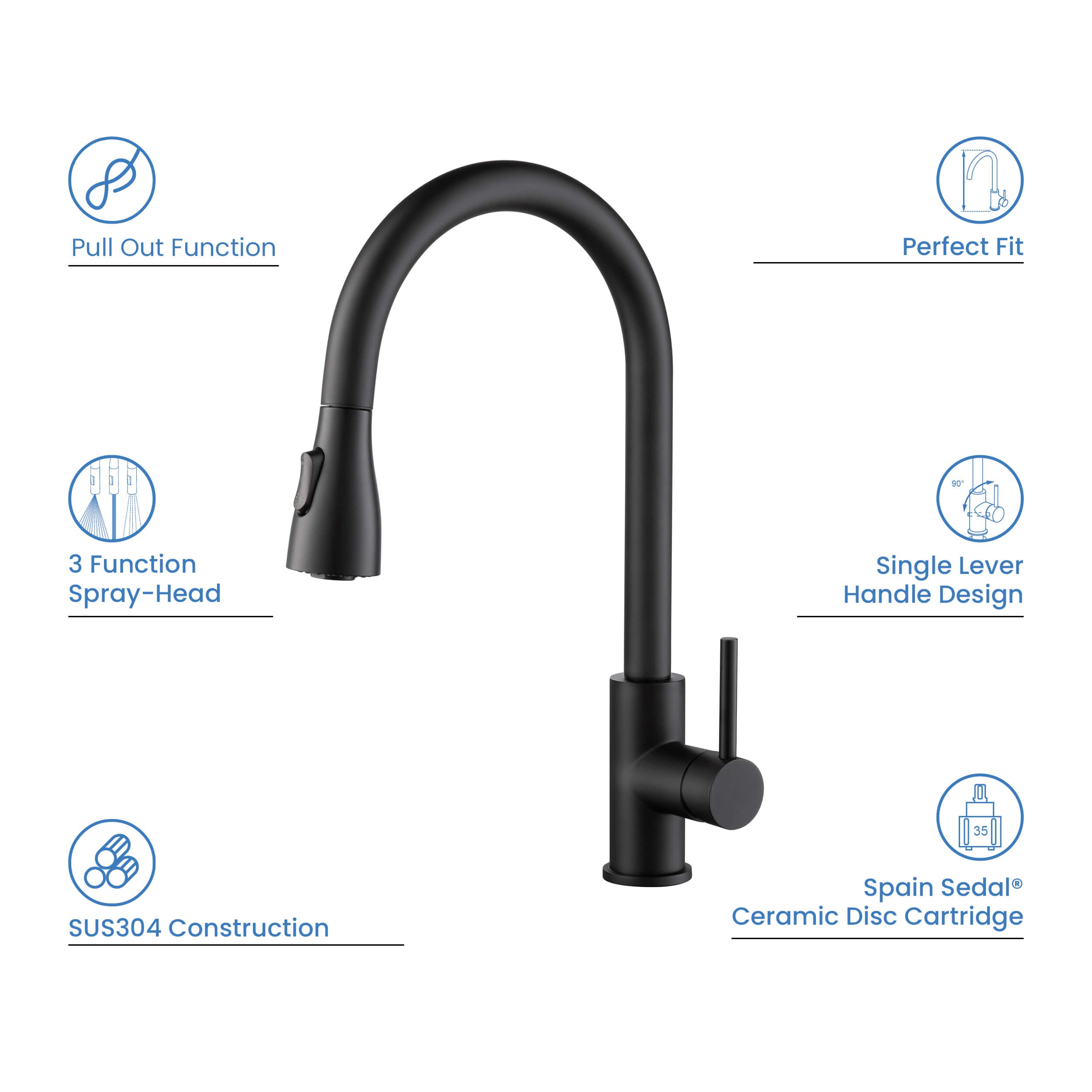 Value Collection - Single Handle Pull Down Kitchen Faucet - F102  - Shop at Home Craft Studio - 22