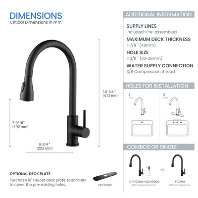 Value Collection - Single Handle Pull Down Kitchen Faucet - F102  - Shop at Home Craft Studio - 24