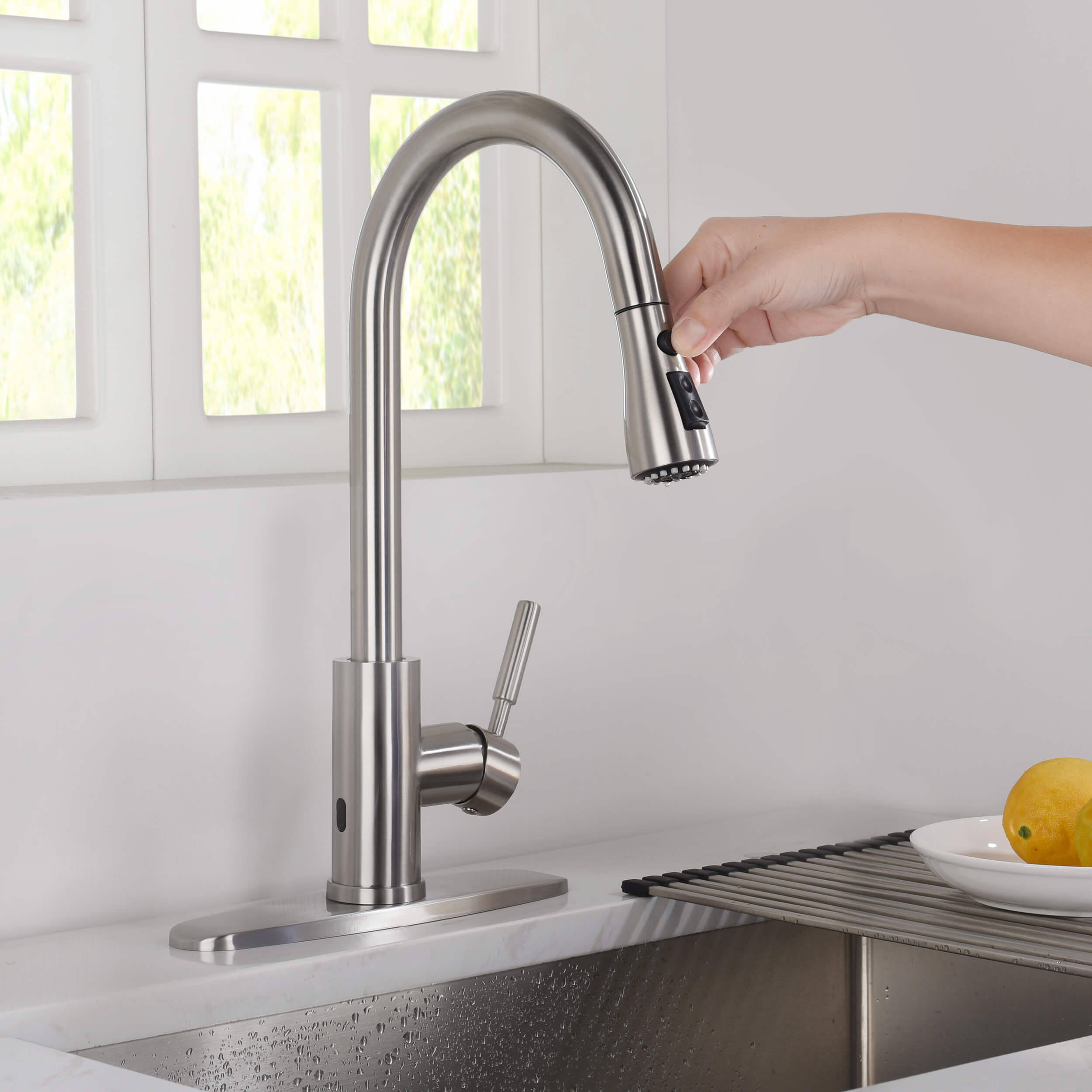 Value Collection - Single Handle Pull Down Kitchen Faucet With Touch Sensor - F102-S  - Shop at Home Craft Studio - 4