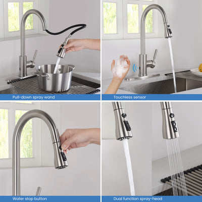Value Collection - Single Handle Pull Down Kitchen Faucet With Touch Sensor - F102-S  - Shop at Home Craft Studio - 10