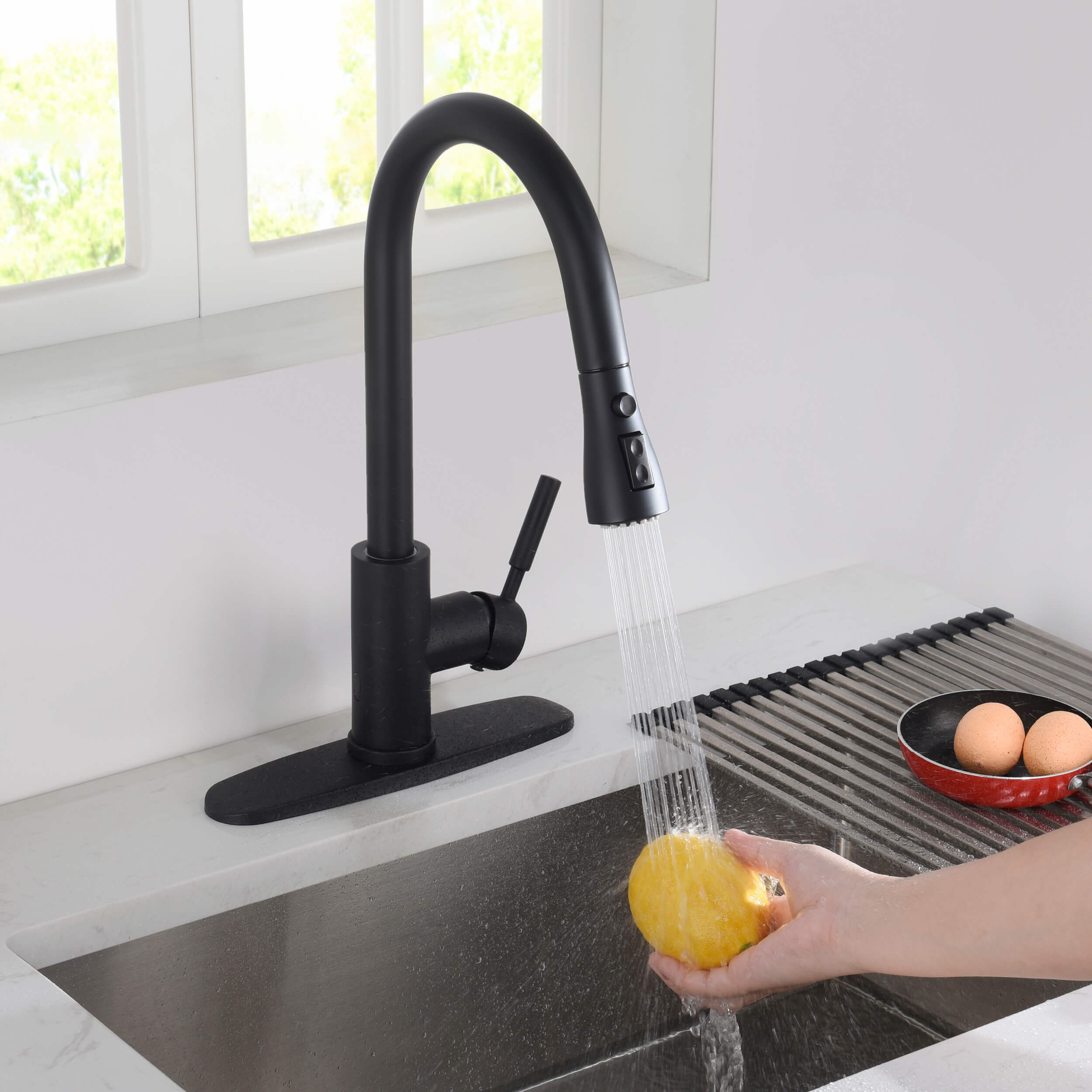 Value Collection - Single Handle Pull Down Kitchen Faucet With Touch Sensor - F102-S  - Shop at Home Craft Studio - 14