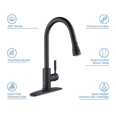 Value Collection - Single Handle Pull Down Kitchen Faucet With Touch Sensor - F102-S  - Shop at Home Craft Studio - 18