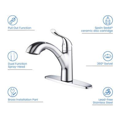 Value Collection - Single Handle Pull Out Kitchen Faucet - F103  - Shop at Home Craft Studio - 15
