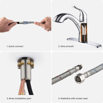 Value Collection - Single Handle Pull Out Kitchen Faucet - F103  - Shop at Home Craft Studio - 16