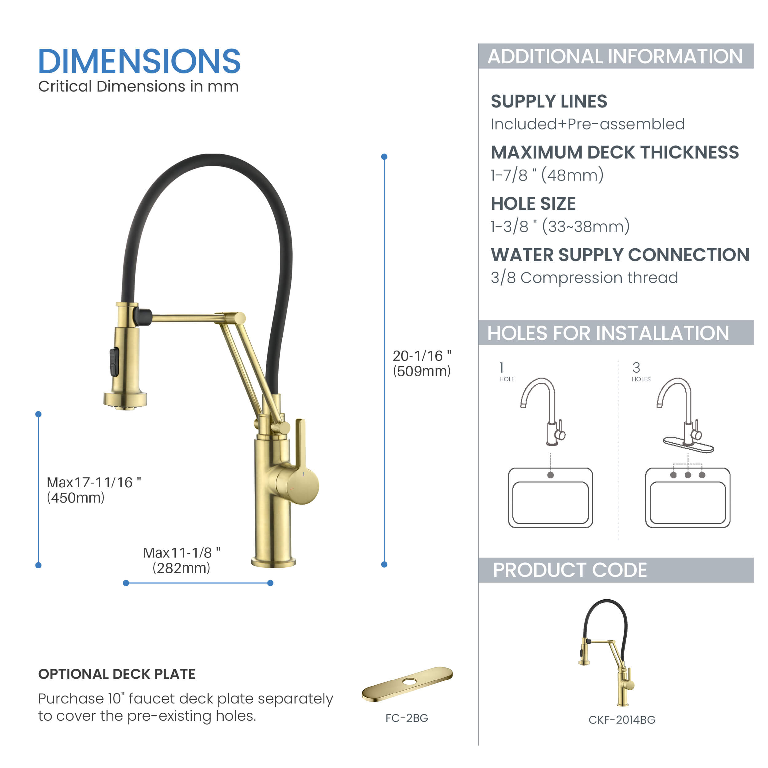 Vista Single Handle Pull Down Kitchen Faucet - CKF-2014  - Shop at Home Craft Studio - 6