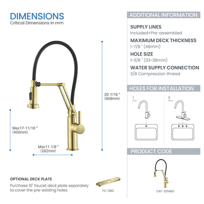 Vista Single Handle Pull Down Kitchen Faucet - CKF-2014  - Shop at Home Craft Studio - 6