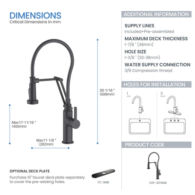 Vista Single Handle Pull Down Kitchen Faucet - CKF-2014  - Shop at Home Craft Studio - 20