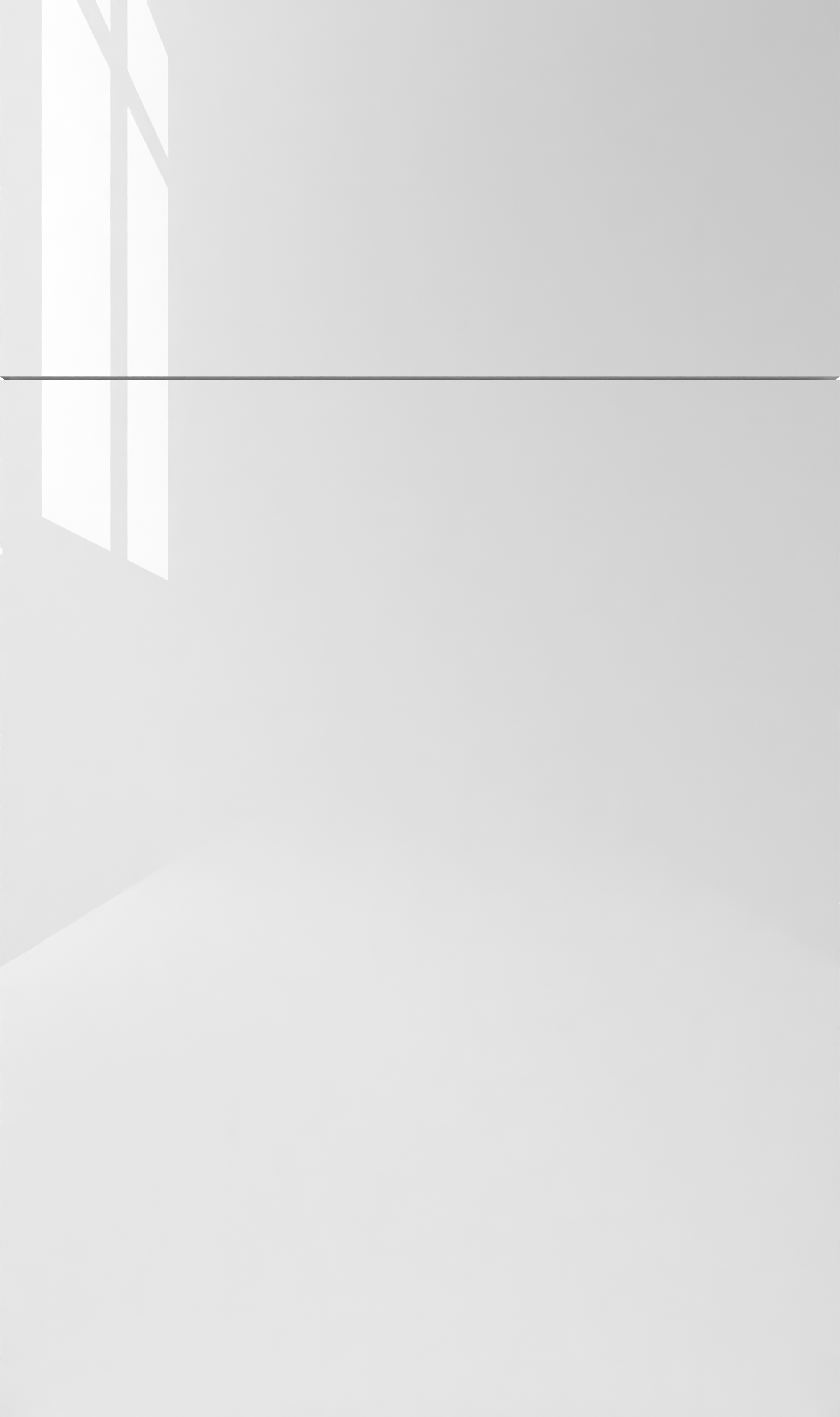 Illume Catalina Bianco Gloss cabinet featuring sleek, glossy white slab-style doors and minimalist design.