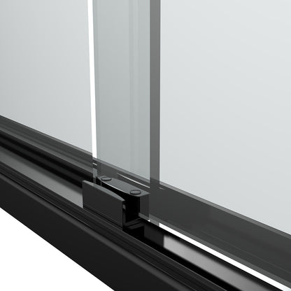 60" AC23 series Bypass Tub Door with Klearteck Treatment (3/8" Thickness) (Matte Black)