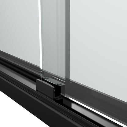 54" AC23 series Bypass Shower Door with Klearteck Treatment (3/8" Thickness) (Matte Black)