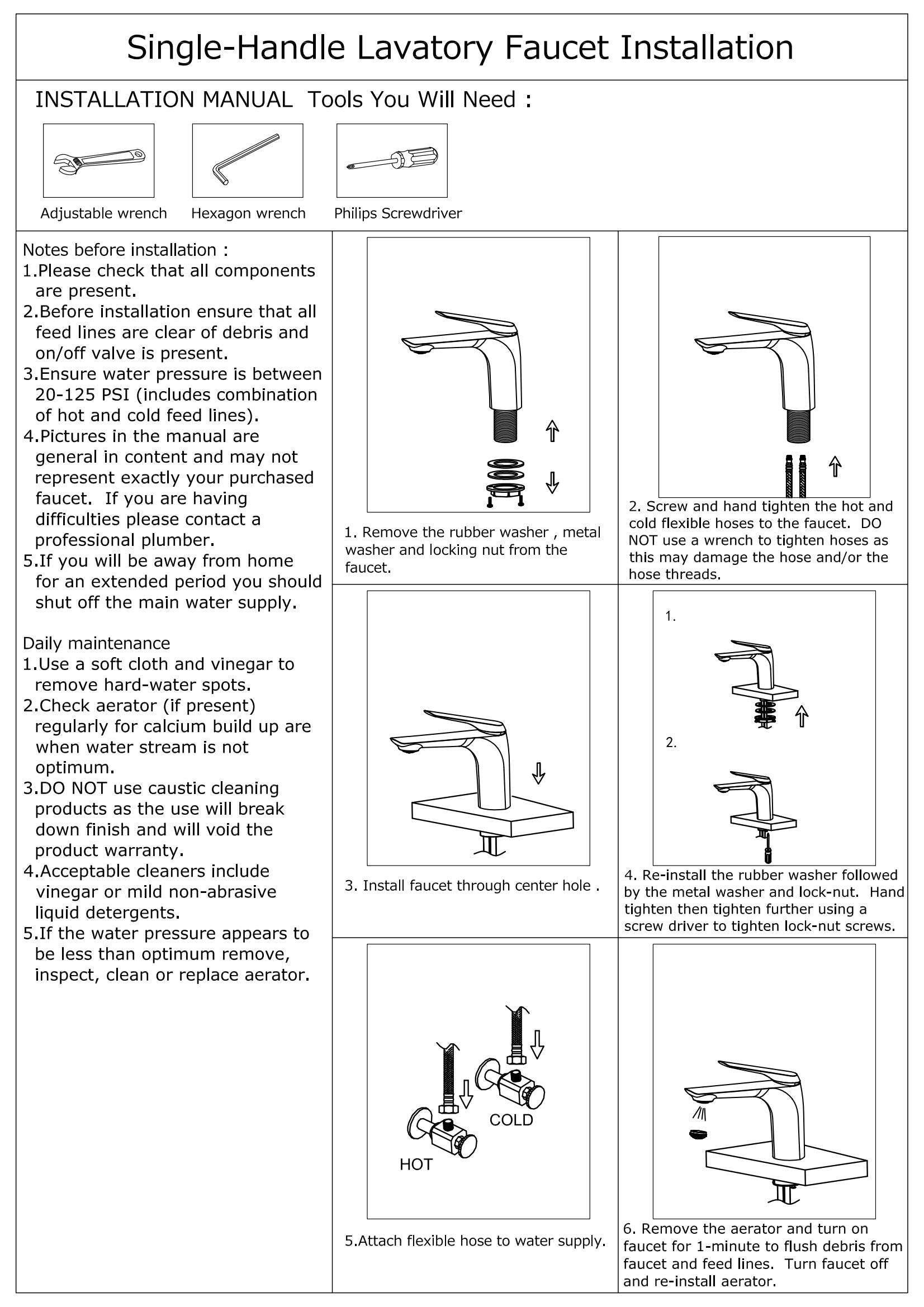 F050  Single Hole Basin Faucet with Pop Up (Chrome)