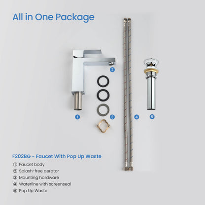 Value Collection - Single Handle Bathroom Vanity Sink Faucet with Pop Up Drain - F202